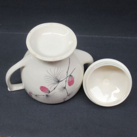 Canonsburg Pottery PINK PINE WILD CLOVER 4 Cup Teapot with Lid - Picture 5 of 5